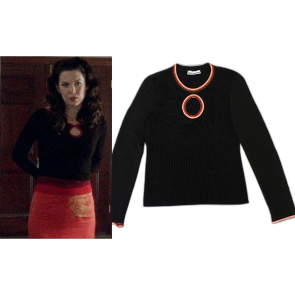 ASO Gilmore Girls Paco Rabanne Y2K Festival Rave Cut Out Long Sleeve Top